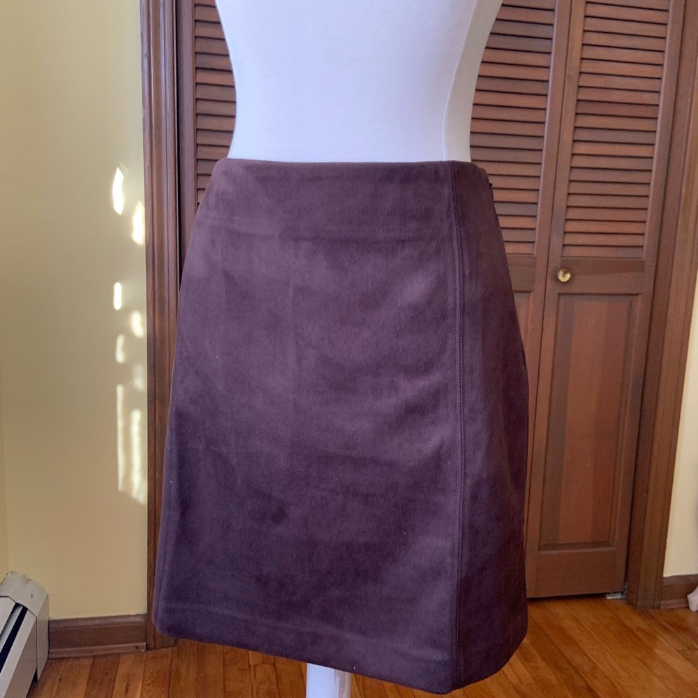 Chocolate brown suede skirt. NWT White House Black Market